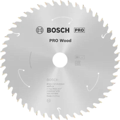 Zāģripa kokam PRO Wood 160 x 20/15.875 x 1.5/1.0mm T48 BOSCH 2608837678