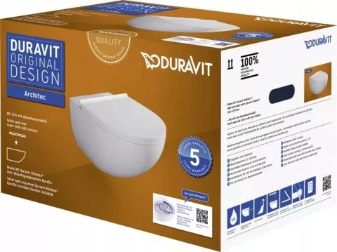 DURAVIT WC ARCHITEC Rimless с крышкой SC, настенный монтаж, 45726900A1