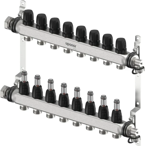 Uponor Vario S manifold with flow meters FM, 8XG3/4", 1140839