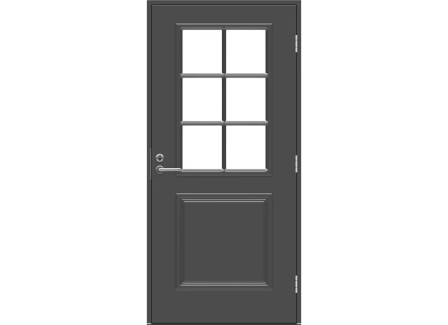 Ārdurvis Classic Smetana 9x21 115mm labās pelēka NCS S 7502-B