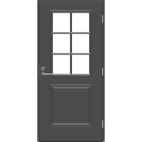 Exterior door Classic Smetana 10x21, 115mm, right, gray, NCS S 7502-B