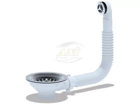 Pārplūde metāla izlietnei lielā ANI 31/2 ar apaļo pārplūdi (teleskopiska)