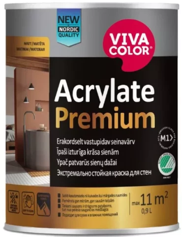 Vivacolor Acrylate Premium A 0,9l стойкая матовая краска для стен с противоплесневой добавкой