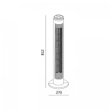 KOBI Torņveida ventilators HOORN 45W ar pulti melns 27x81cm