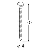 Enkurnaglas 4.0x50mm, 1kg/iep