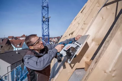 Cordless hand-held circular saw GKS 18V-57-2 without battery and charger BOSCH 06016C1200