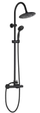 Душевой набор - термостат со стационарным душем GRACJA, черный