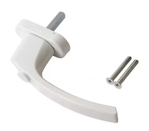 Loga rokturis slēdzams ar pogu balts