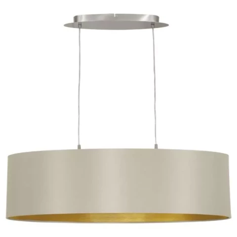 Griestu lampa EGLO Maserlo E27 max2X60W ovāla pelēka/zelta 31613