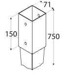 Drive-in post support (circular) 71x750x2.0mm