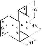 Brusas stiprinājums  51x65x1.0 mm