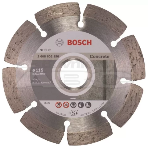 Dimanta ripa Betonam segmenta BPE 115x22.23mm, BOSCH 2608602196