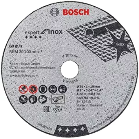 Диск отрезной по металлу INOX GWS 12V-76,5шт, 76x10x1мм, BOSCH 2608601520