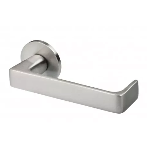 Door handle 40-65mm, brass, Scandinavian lock, stainless steel finish