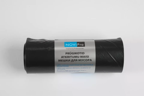 NOVIPro Atkritumu maisi 200L 10gb/rullī melni