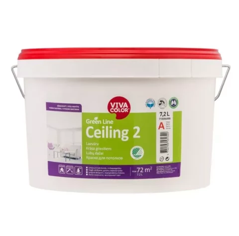 VIVACOLOR GL Ceiling 2 A 7.2L Глубоко матовая краска для потолков