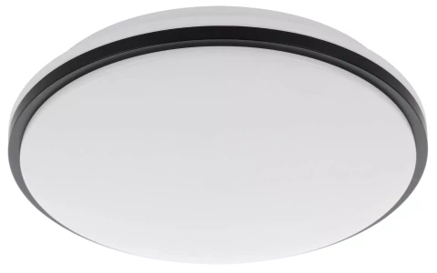 Plafonlampa sienas griestu LED 15.6W 1900Lm 3000K IP44 D34cm balta ar melnu EGLO Pinetto 900366