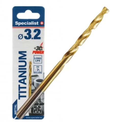 Drill for metal titanium 3.2 mm, 1 pc, Specialist +