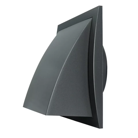 Reste plastmasas, 190x190mm, Ø125mm, arēja, ar pretvārstu, antracīts