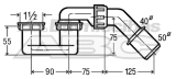 Сифон 1'1/2х40/50 для душа/ванной, без выпуска, пластмасса (106263)