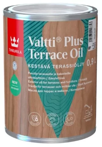 Tikkurila VALTTI PLUS TER 0.9l  Water-borne wax containing wood oil emulsion, black