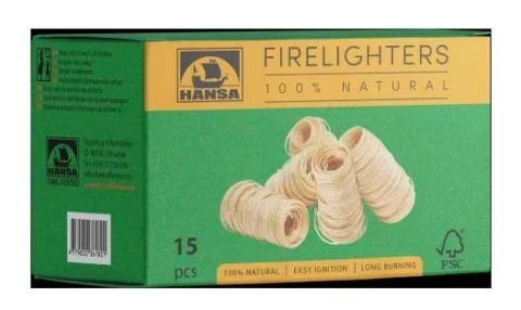 HANSA iekurināšanas rullīšikamīnam un grilam(pakā 15gab)