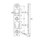 Iefrēzējama dubultā uzkares plāksne cinkota 80mm