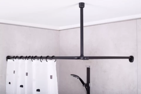 Ridder Wien dušas stieņa turētājs D25mm, 55cm, melns, alumīnijs