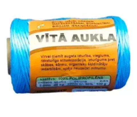 Vīta aukla zila PP Split-film d2mm*100g, +kart.spole