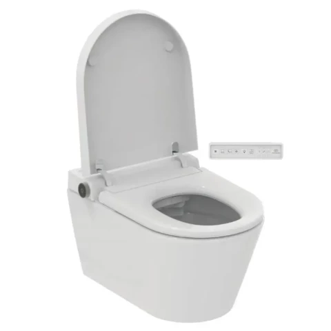 Ideal Standard i.life E RimLS Wall-Hung Shower Toilet with Dryer and Remote Control, White, K875501