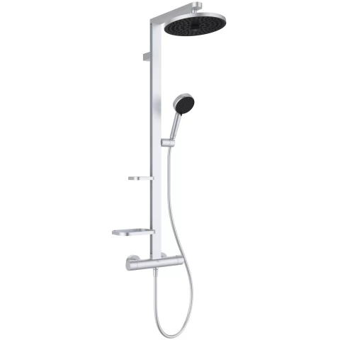 Ideal Standard Alu+ dušas sistēma ar termostatu, augšējā dušas galva 260 mm,hroms,BD583SI
