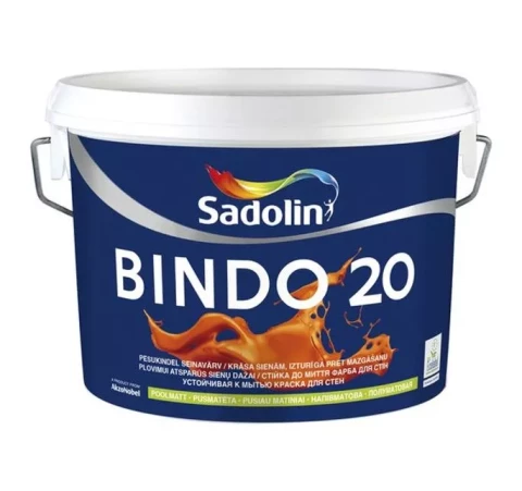 Sadolin BINDO 20 BW 2.5L Pusmatēta lateksa krāsa sienām