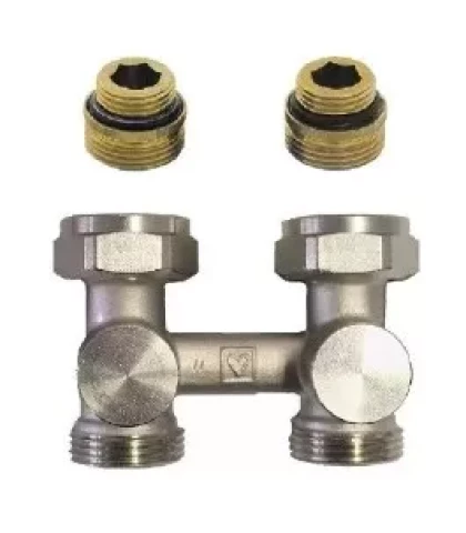 Herz Radiator Bottom Connection For Two-Pipe System 1/2 -3/4 With Connection Nipples, Straight (1376622)