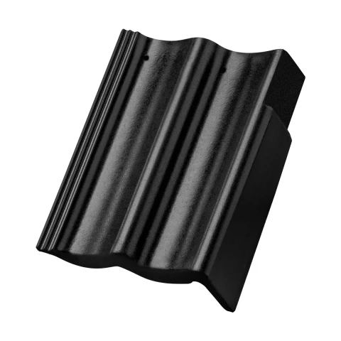 Плоские кровельные листы Baltic Cisar для отделки правого карниза, ширина рабочей части 420 мм, ширина 260 мм, 84 шт./пал, черные.