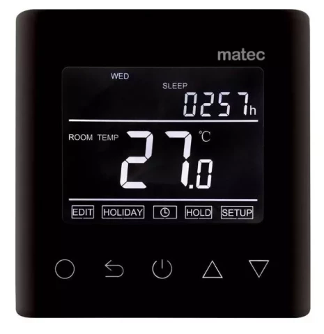 Grīdas termostats RTW-01 LCD WI-FI 16A 230V melns MATEC