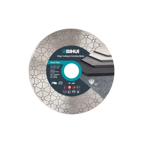 Dimanta griezējdisks/slīpdisks flīzēm 0°-45° sausai griešanai 25mm segments 1.8x125mm BIHUI DPE125
