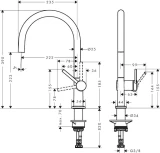 Hansgrohe virtuves izlietnes maisītājs Talis M54 220 1jet, matēts melns