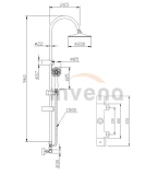 Душевой набор - термостат со стационарным душем GRACJA, хром