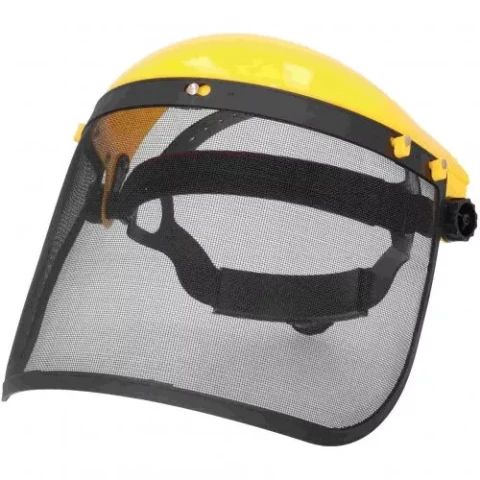 Aizsargmaska sejai (vizieris), dzeltena ar PVC aizsargstiklu un aizsargsietu