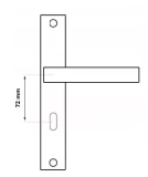 Handle Beta, on plate 72mm chrome, universal