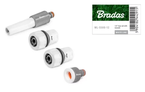 Uzgaļu komplekts WHITE LINE 4-gb. 3/4"  BRADAS