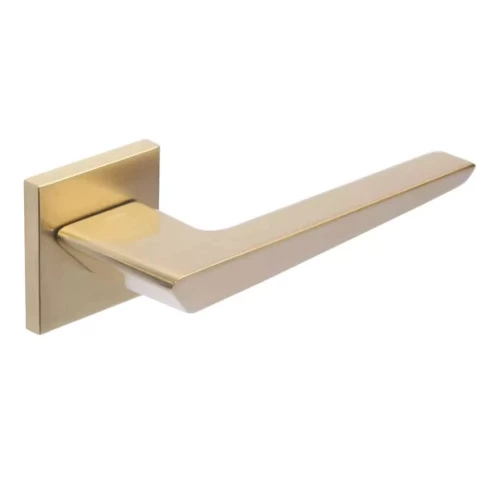 Universal Flash Slim door handle, square rose, matt brass
