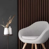 Линейные стеновые панели Woodline Standard MDF 30x270 см черный/темный дуб (0,81 м2)