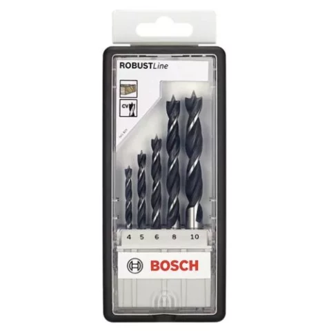 Bosch 2607010527 | Brad Point RobustLine 5 Piece Drill Bit Set