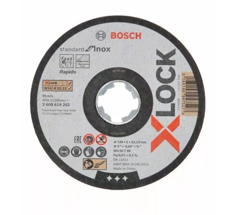 Abrasive cutting disc Bosch X-LOCK Standard for Inox; 125×1×22,23 mm; 1 units 2608619262
