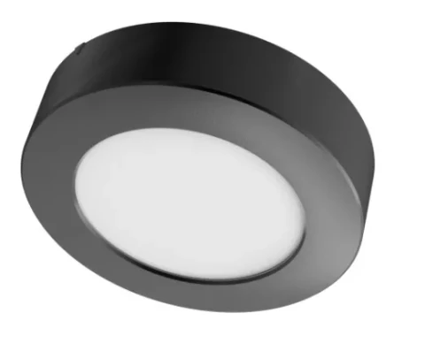 LED Gaismeklis v/a.,apaļš 6W 4000K 520Lm 120*30 melns