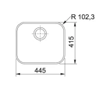 FRANKE nerūsējošā tērauda virtuves izlietne QAX 210 ar ventili, SlimTop 127.0553.962