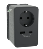UNICA Galda bloks S kontaktligzda + USB-A/C antracīts INS44051