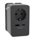 UNICA Настольный блок S розетка + USB-A/C антрацит INS44051