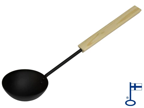 Pisla Lumo pirts karote 44cm, metāla melna, koka rokturis xx